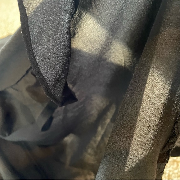 Hayden Wrap Dress Black Ruffle Sleeves Size Large - Picture 4 of 10